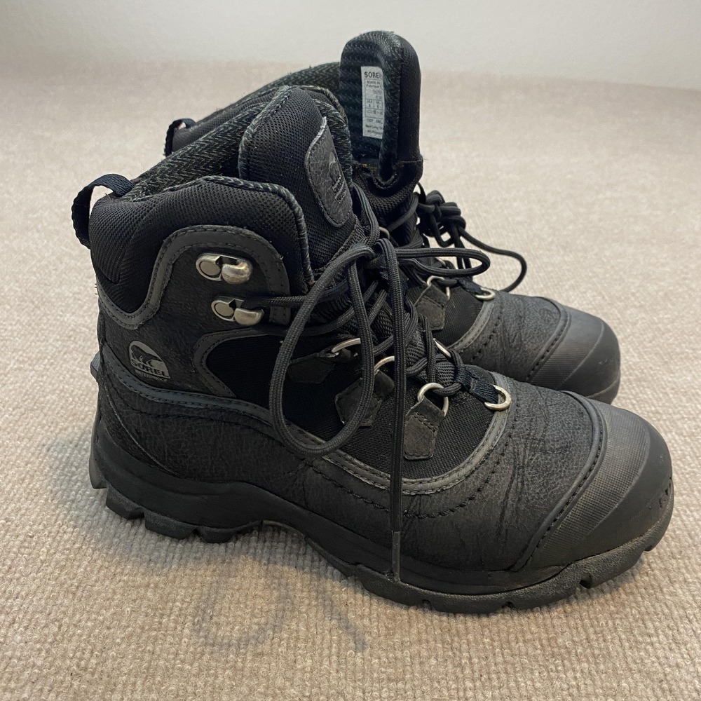 Sorel Timberwolf Boots Womens Size 8‎ Black Waterproof Ankle Lace Up NL1487-011